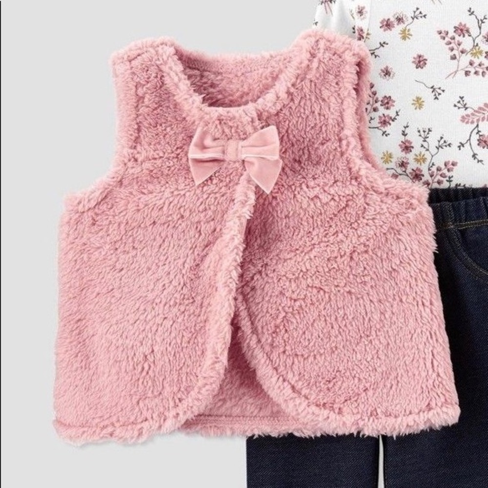 Just One You Blush Pink Sherpa Vest 9 Months